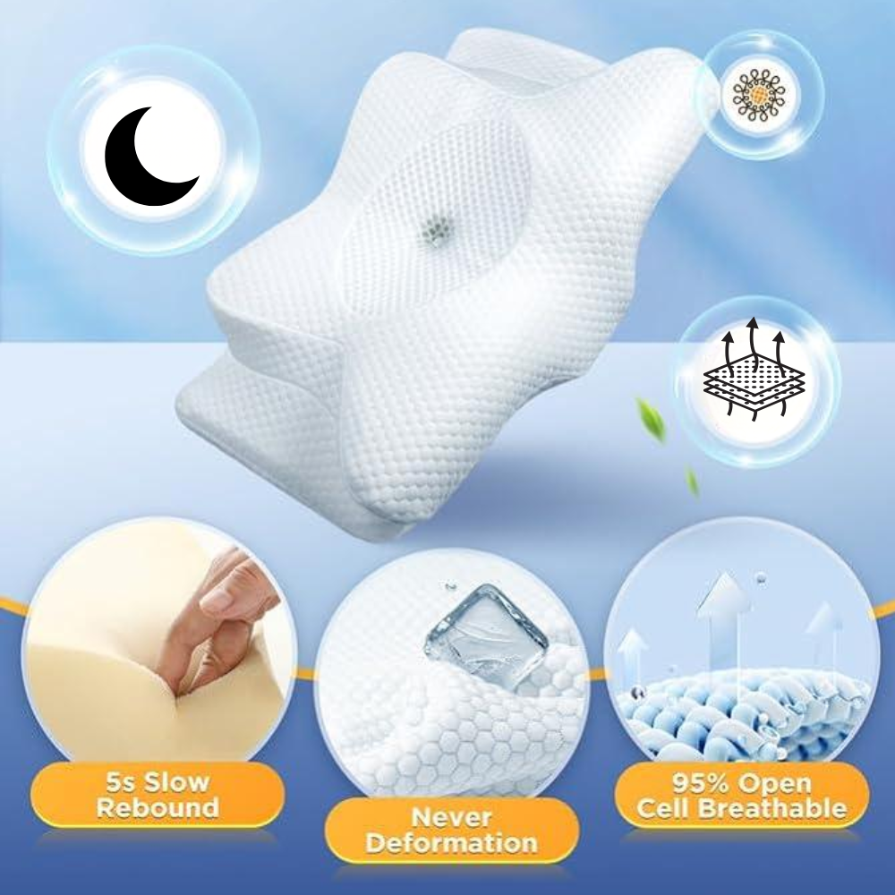 Ergonomic Memory Foam Pillow for Snoring and Sleep Apnea Relief