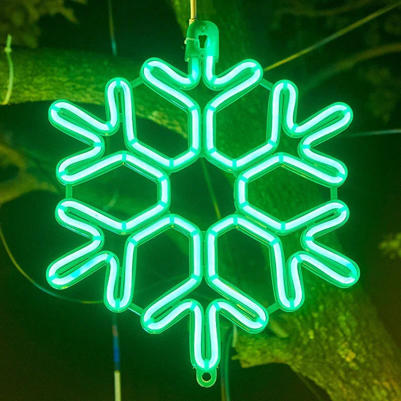 שרשרת אורות LED בצורת פתיתי שלג - קישוט חורף חגיגי עמיד למים
