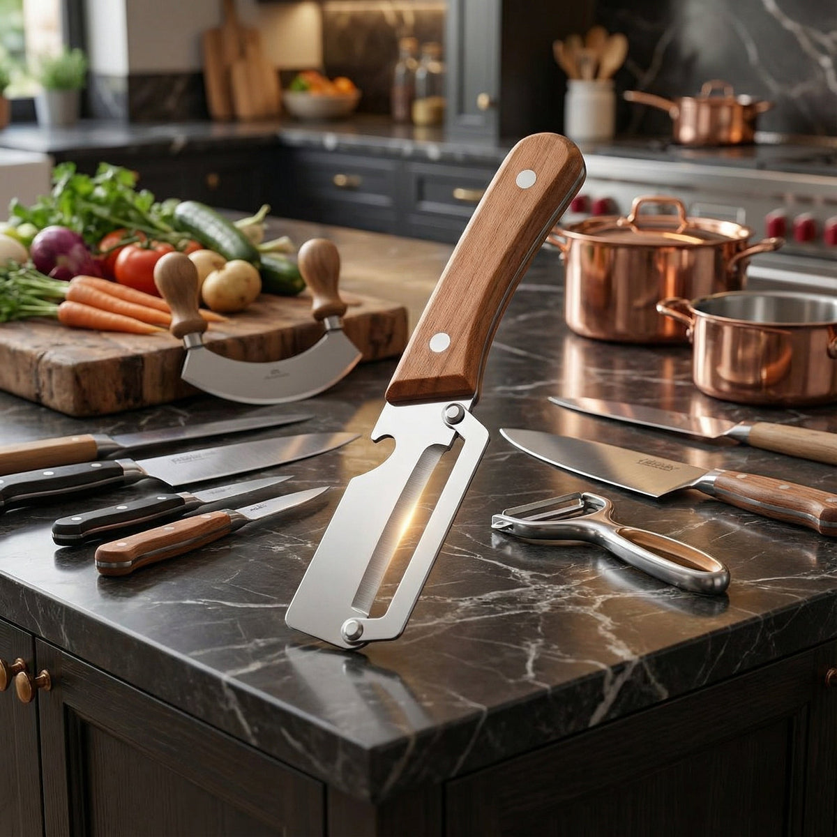 Pelapatate multi-lama in acciaio inox Chef Edge — Lama di taglio stratificata
