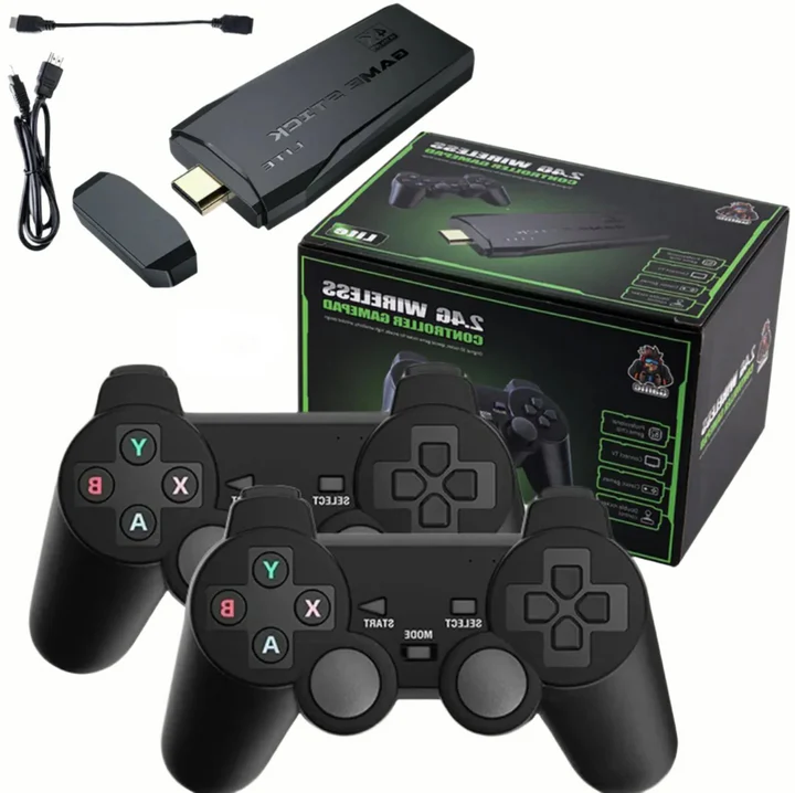 4K-TV-Stick — 64 GB Speicher, über 20.000 Retro-Spiele, zwei kabellose Controller
