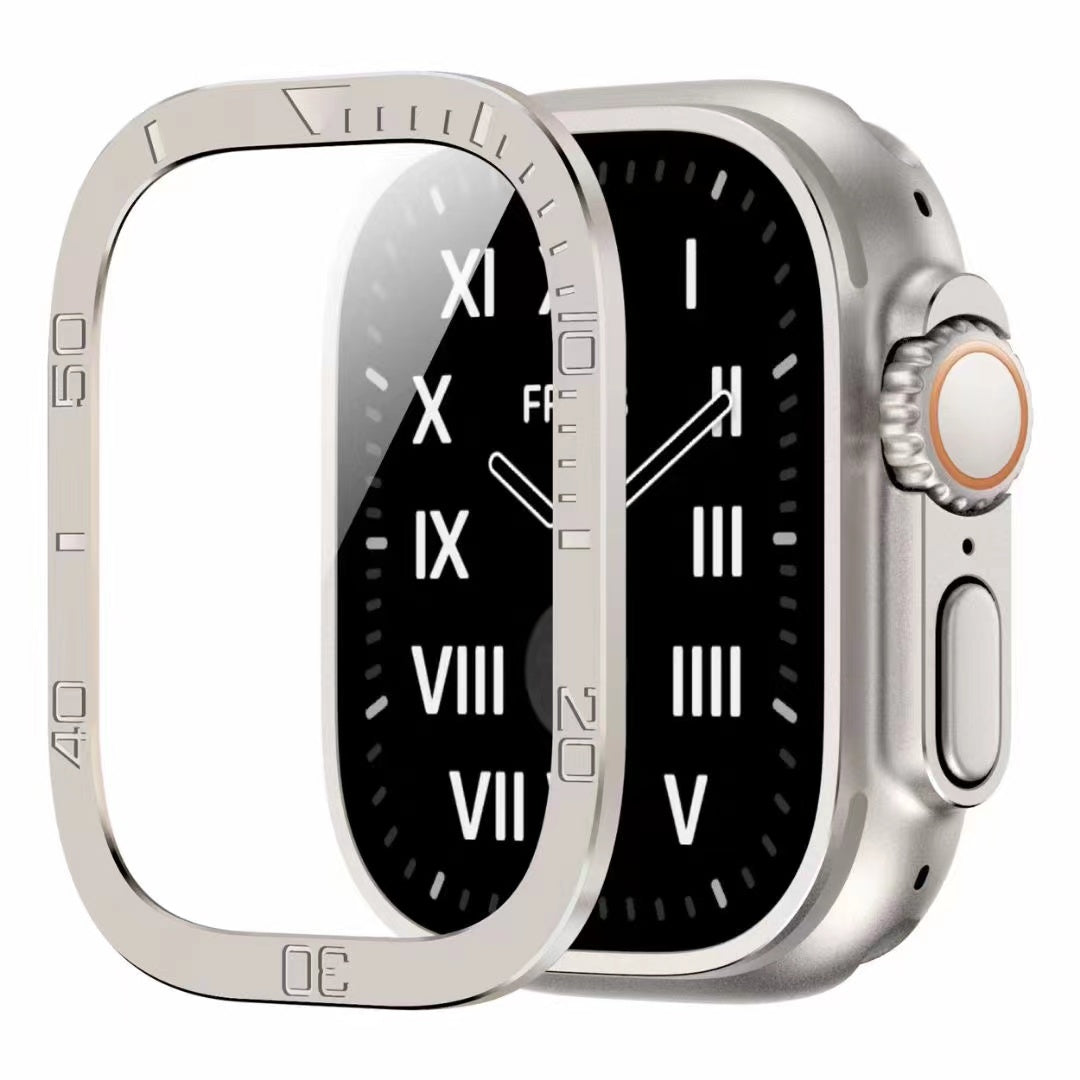 Skärmskydd i härdat glas för Apple Watch Ultra 49 mm, metallram
