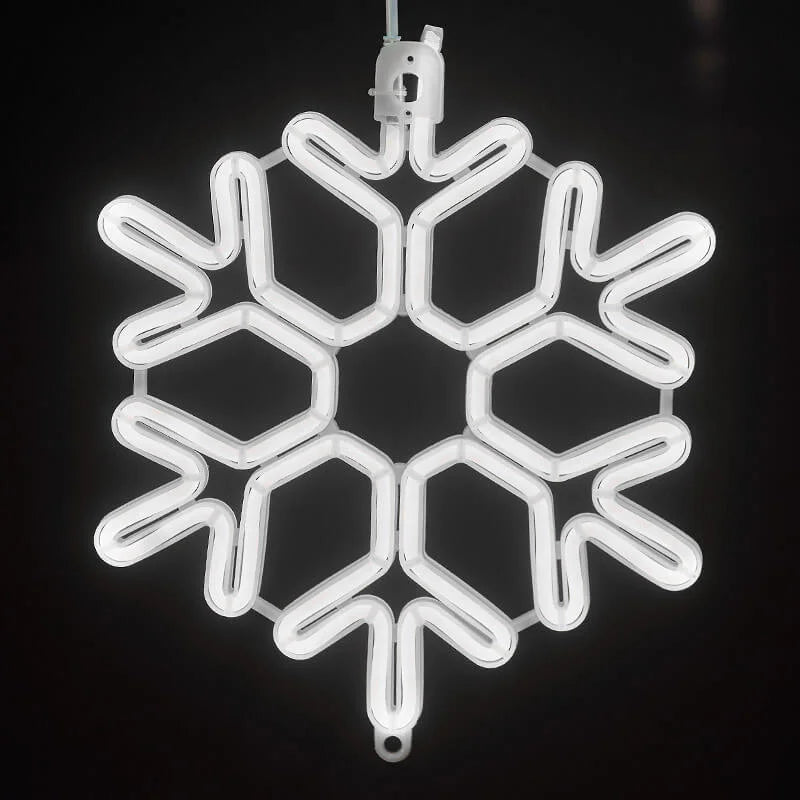 שרשרת אורות LED בצורת פתיתי שלג - קישוט חורף חגיגי עמיד למים