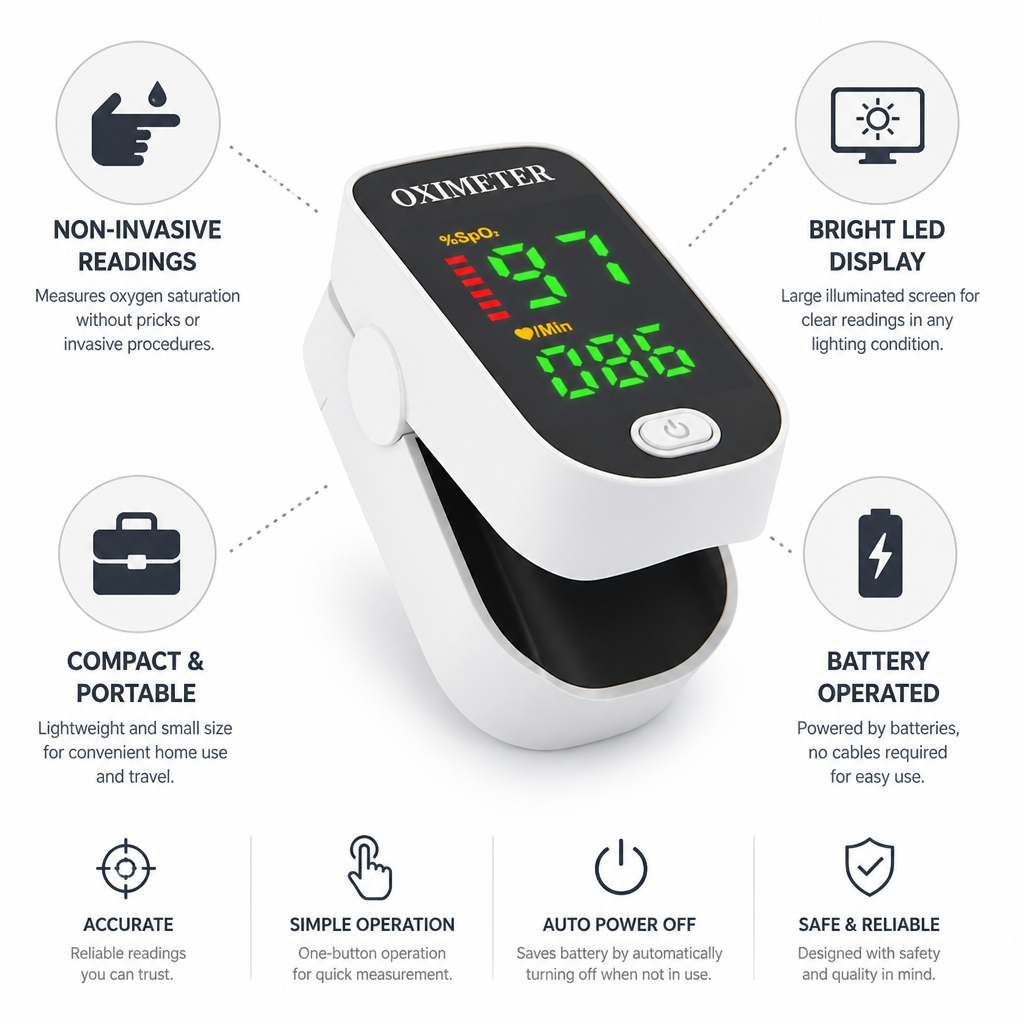 Non-Invasive LED Finger Pulse Oximeter | livraina