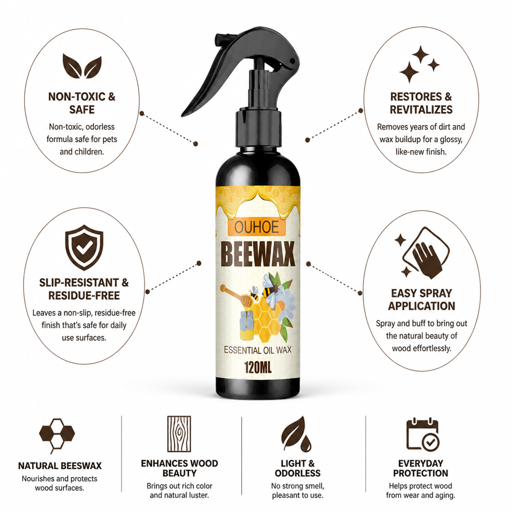 Spray naturale atossico alla cera d’api per la cura dei mobili (120 mL) | livraina