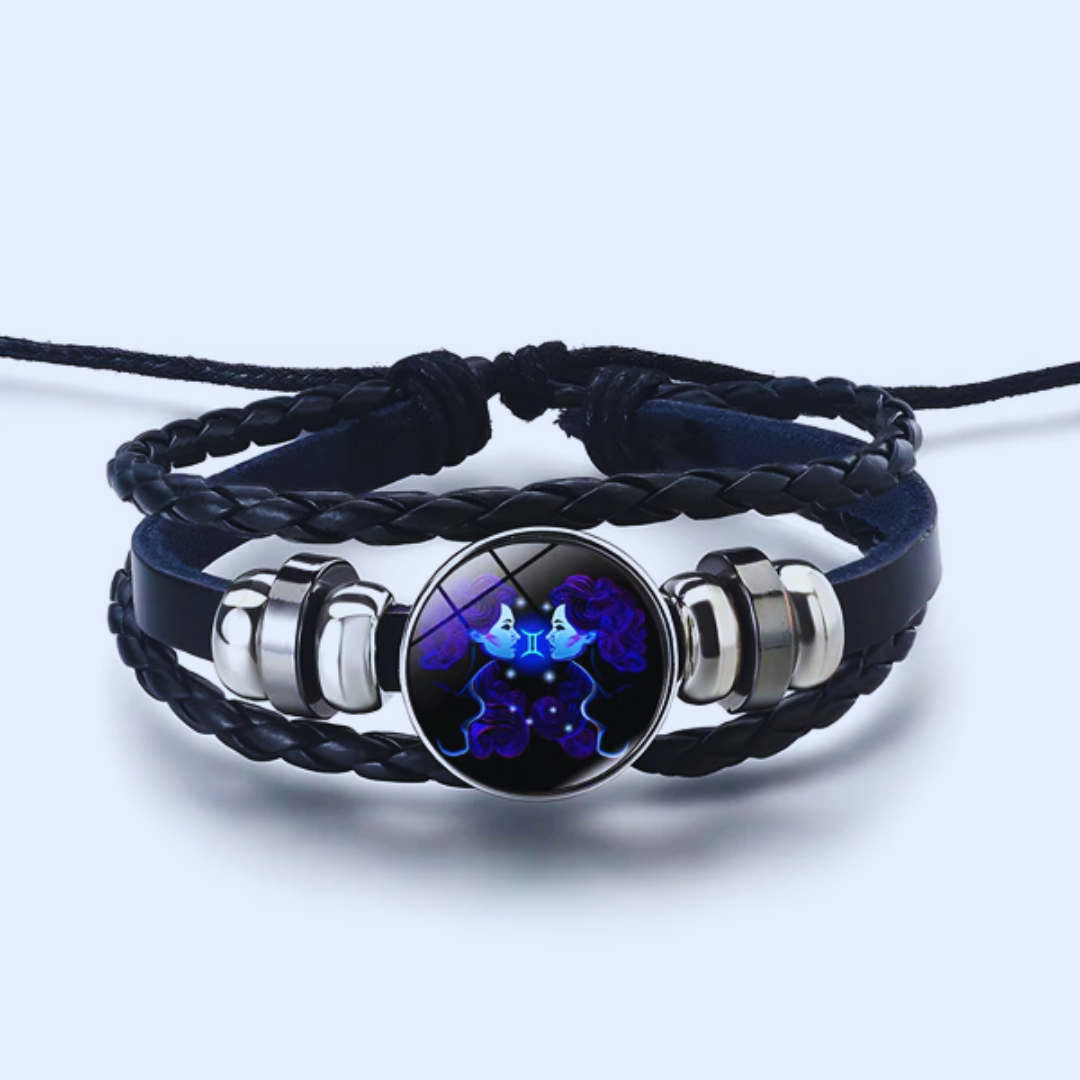 Justerbart zodiakarmband — 16 cm grundlängd med 5 cm förlängningskedja