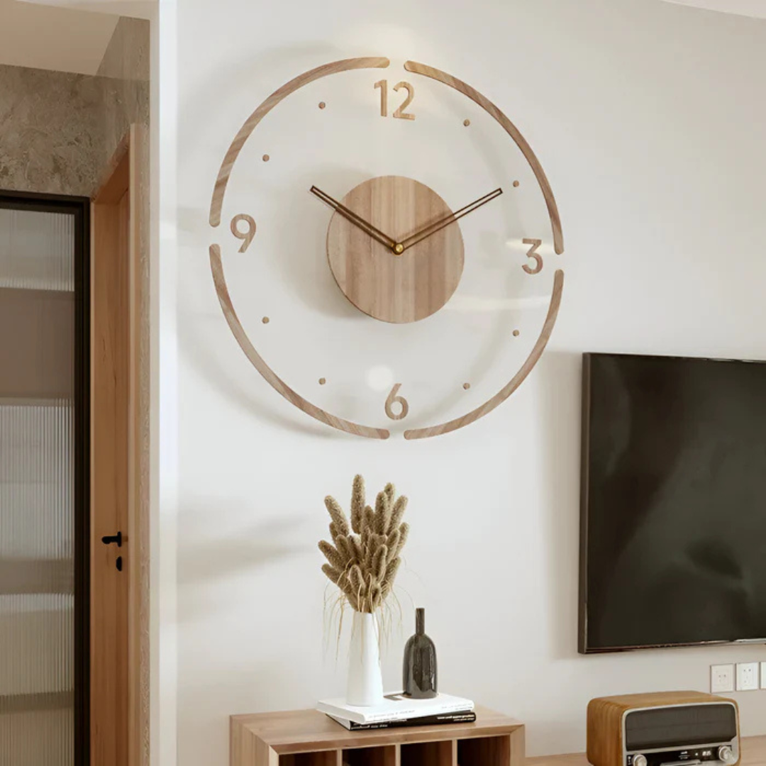 Volnox 30 Cm Μοντέρνο αθόρυβο ρολόι τοίχου — Ακρυλικό και ξύλο