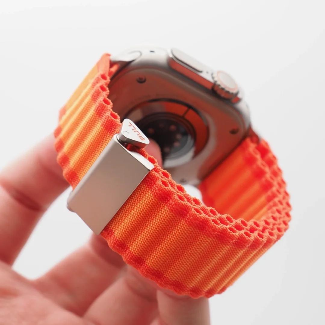 OFF-ROAD gewebtes Apple-Watch-Armband mit doppelter Lage, elastische Schnalle