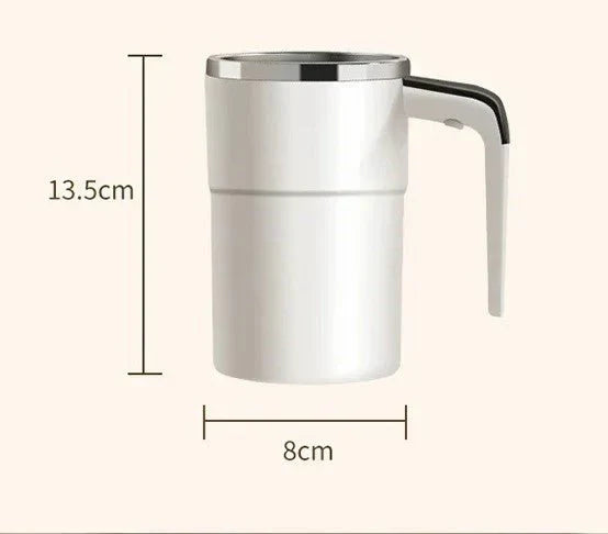 Taza de café autoagitadora recargable — preparación mediante rotación magnética