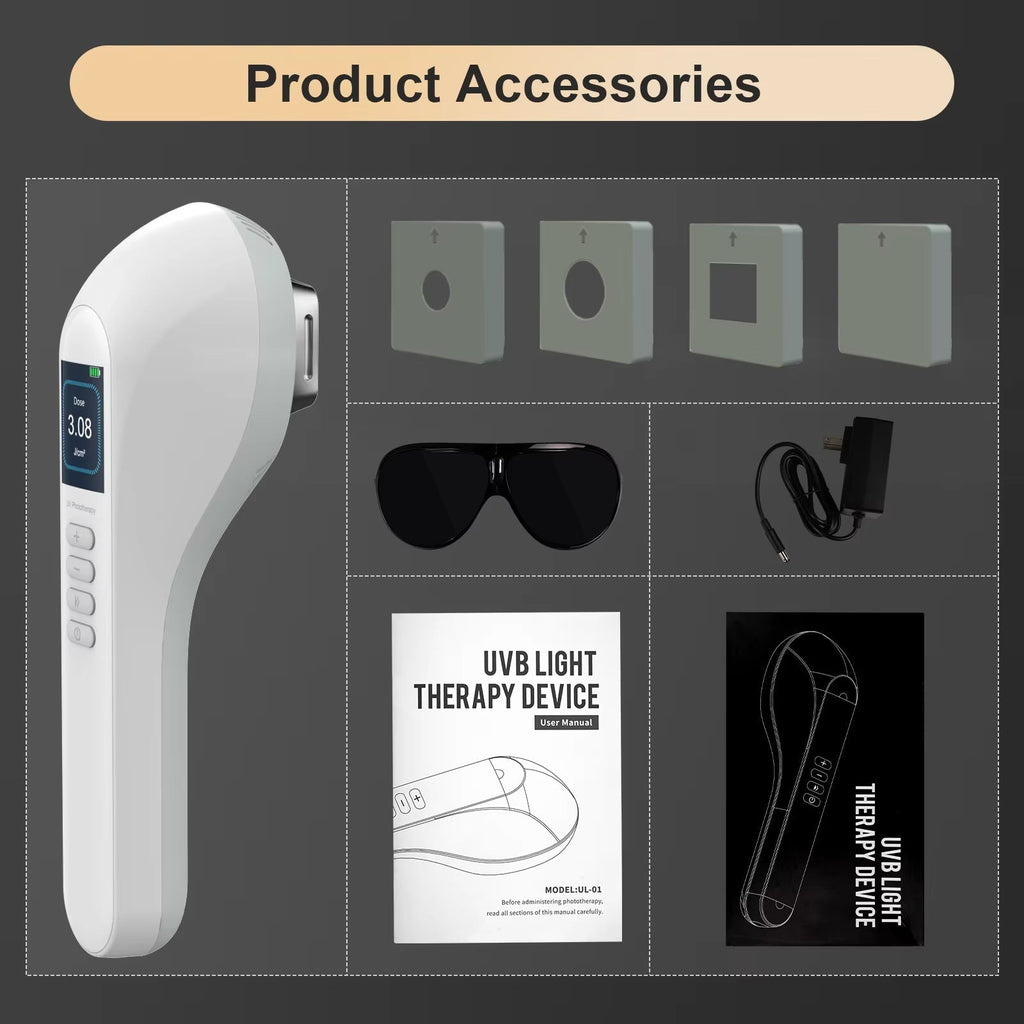 Lampada per fototerapia UVB 308 Nm — 3-in-1 per viso, collo e arti