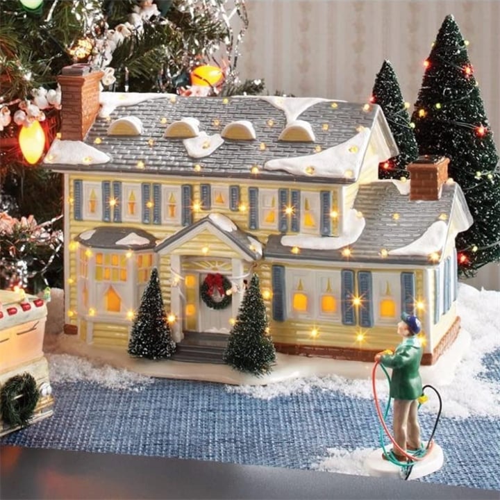 Village de Noël familial en céramique — décoration de fête à poser sur une table
