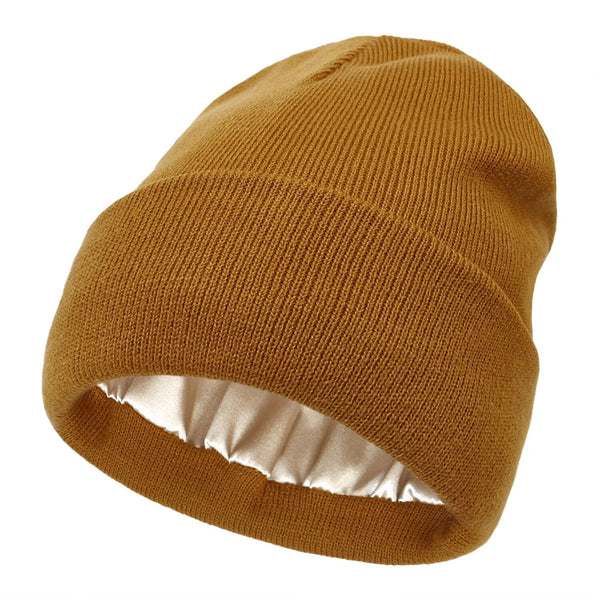 Astra Silk Winter Hat — Wool Blend, Anti-Frizz Hair Protection