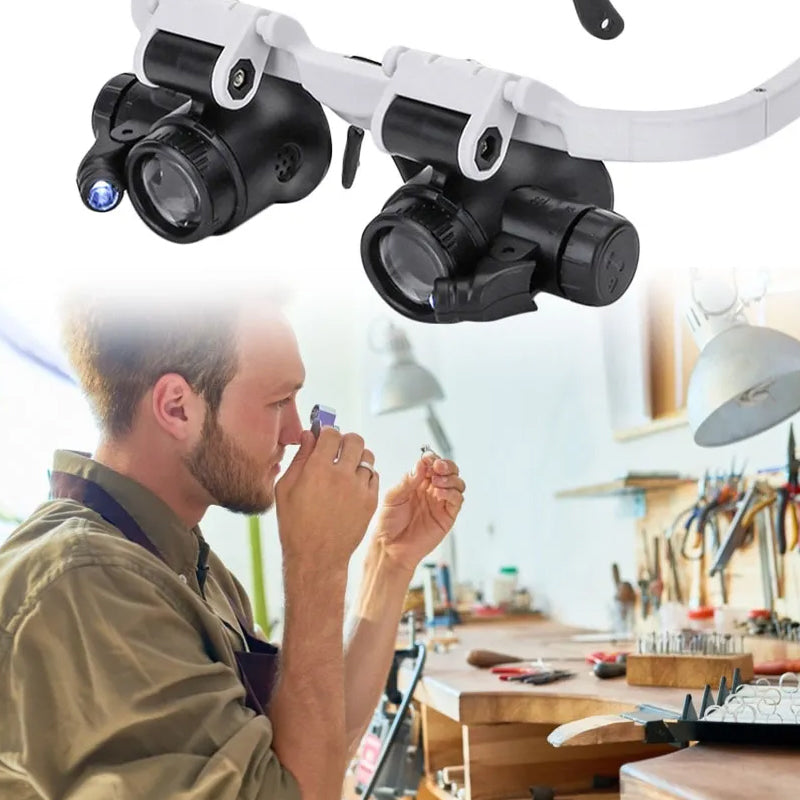 Lenti d'ingrandimento a doppio LED — 8x, 15x, 23x, lente girevole a 180°