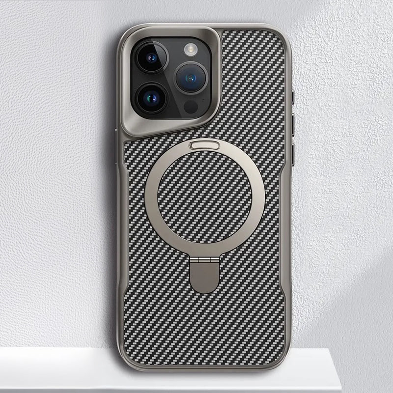 Aegis Shield magnetisk telefondeksel — karbonfib tekstur