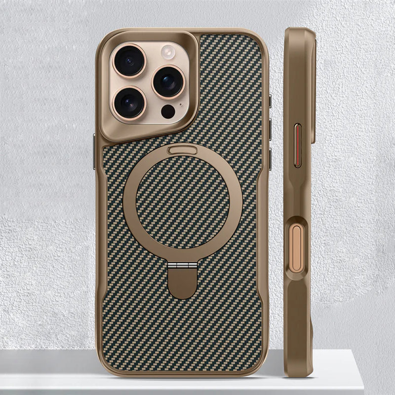 Aegis Shield magnetisk telefondeksel — karbonfib tekstur