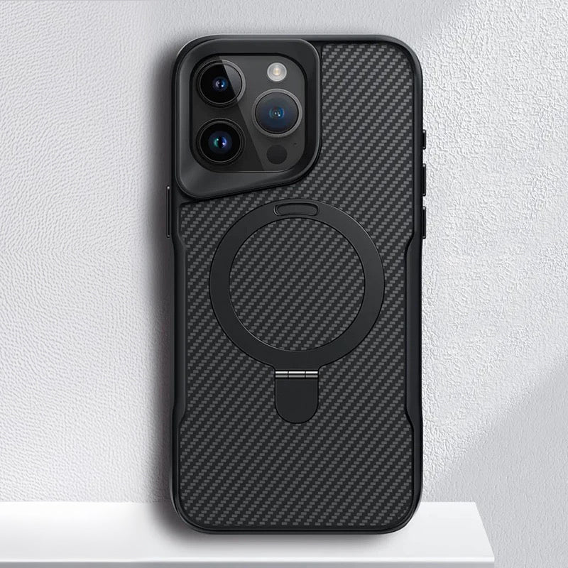 Aegis Shield magnetisk telefondeksel — karbonfib tekstur
