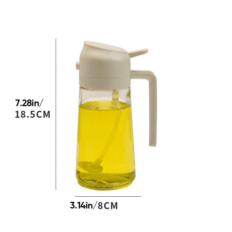 Sticlă dozatoare de ulei din sticlă 2-în-1 — funcție de pulverizare și turnare
