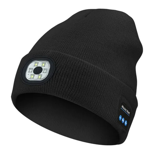 Gorro de lana Bluetooth 3 en 1 - Luz y altavoz integrados
