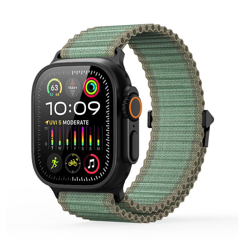 OFF-ROAD gewebtes Apple-Watch-Armband mit doppelter Lage, elastische Schnalle