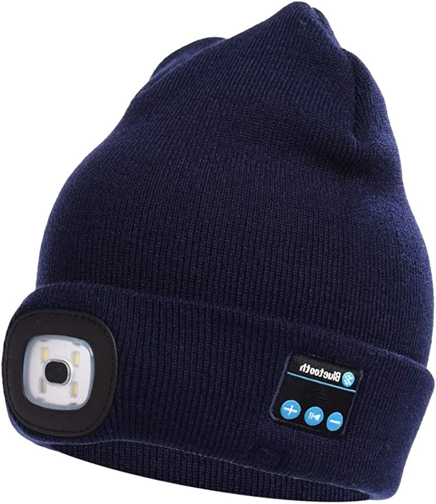 Čepice s Bluetooth 5.0, světlem a bezdrátovými sluchátky