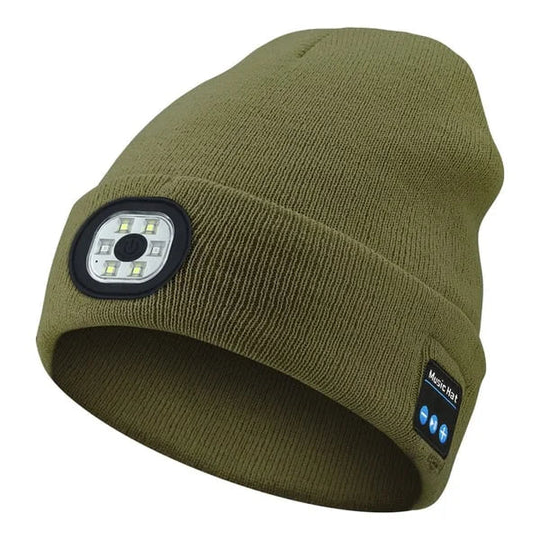 Gorro de lana Bluetooth 3 en 1 - Luz y altavoz integrados