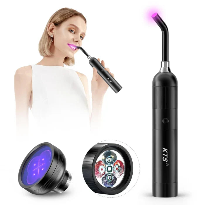 Dispositivo AuroraBeam per terapia orale a luce rossa — portatile 3-in-1