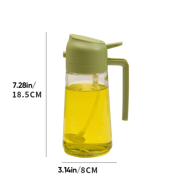 470ml oljedispenser i glas – dubbla häll- och spraykorkar