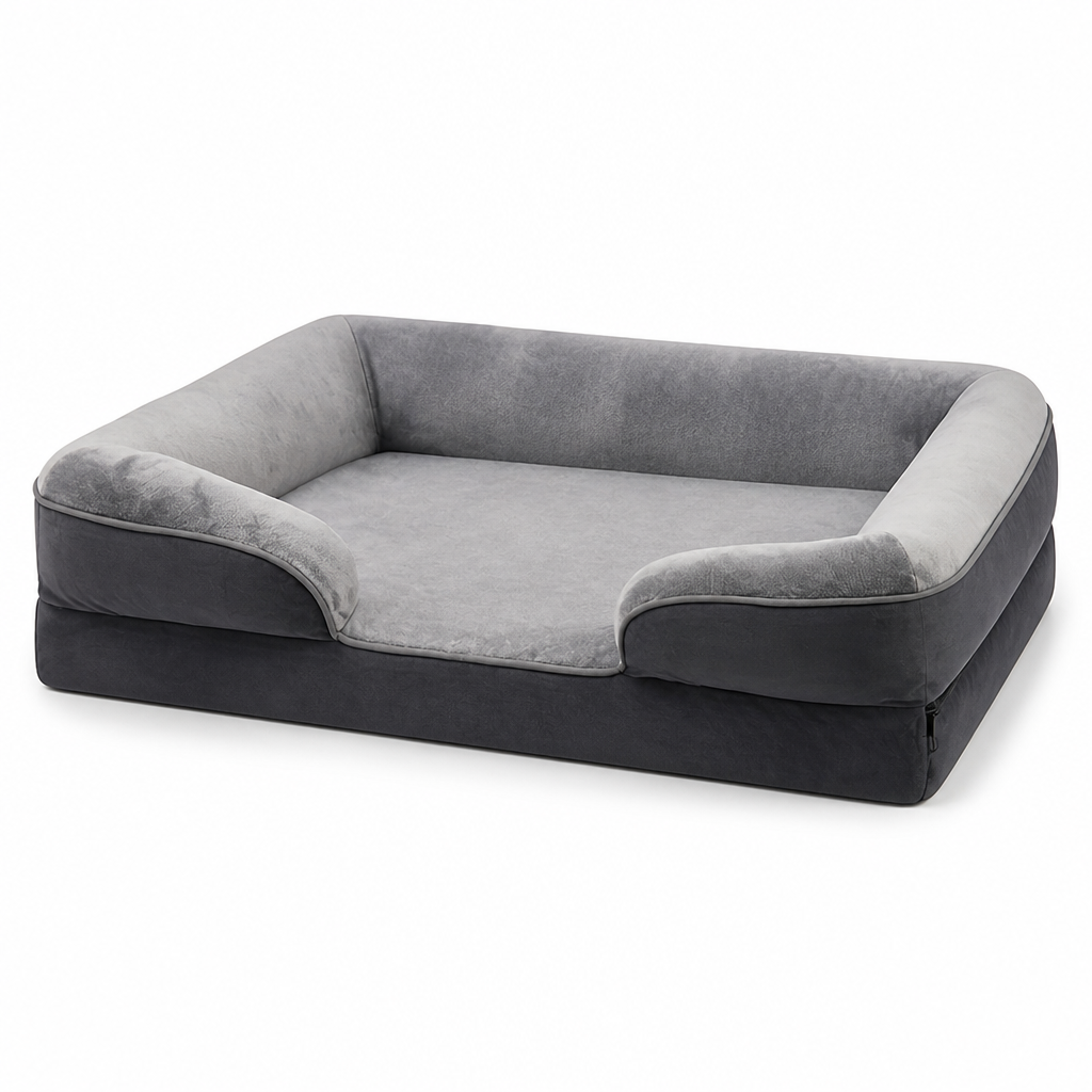 Cama ortopédica de espuma para perros con funda lavable (base antideslizante) | livraina
