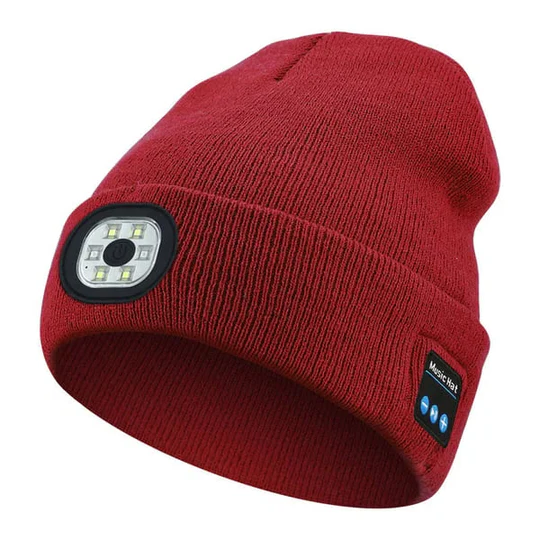 Gorro de lana Bluetooth 3 en 1 - Luz y altavoz integrados