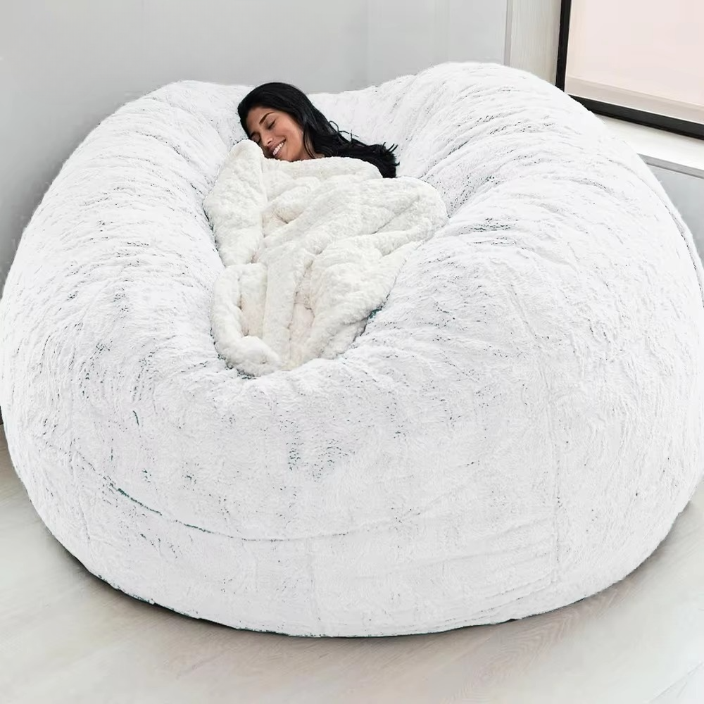 Rivestimento gigante per pouf a sacco in finta pelliccia, 150 cm — Dimensioni 150 × 75 cm