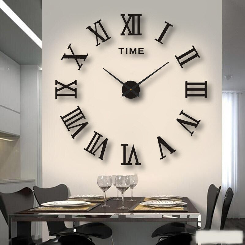 Moderne Wanduhr — Schwebende dreidimensionale Ziffern, elegante Silhouette