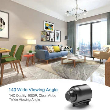 Mini cámara WiFi compacta — Visión nocturna, dispositivo portátil de monitorización inalámbrica