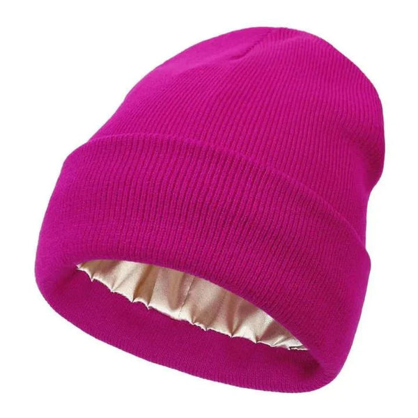 Astra Silk Winter Hat — Wool Blend, Anti-Frizz Hair Protection