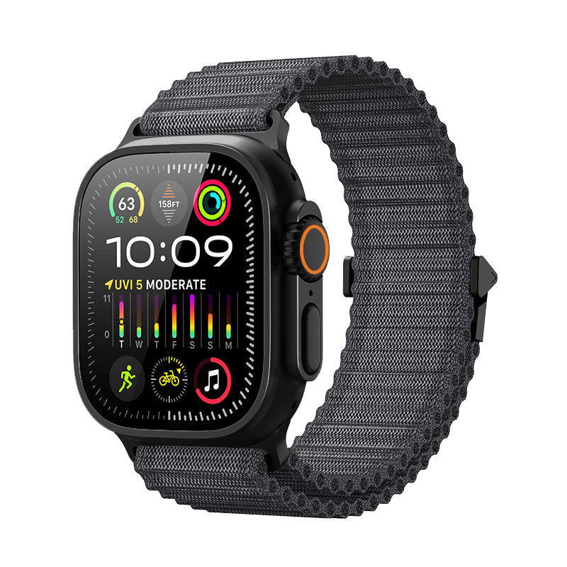 OFF-ROAD gewebtes Apple-Watch-Armband mit doppelter Lage, elastische Schnalle