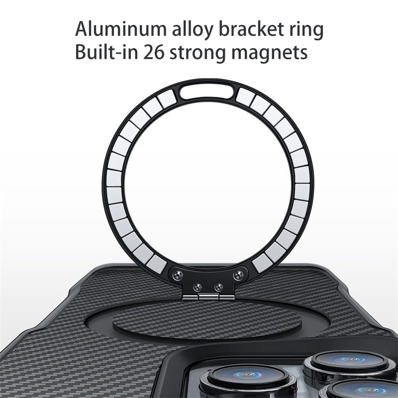 Aegis Shield magnetisk telefondeksel — karbonfib tekstur