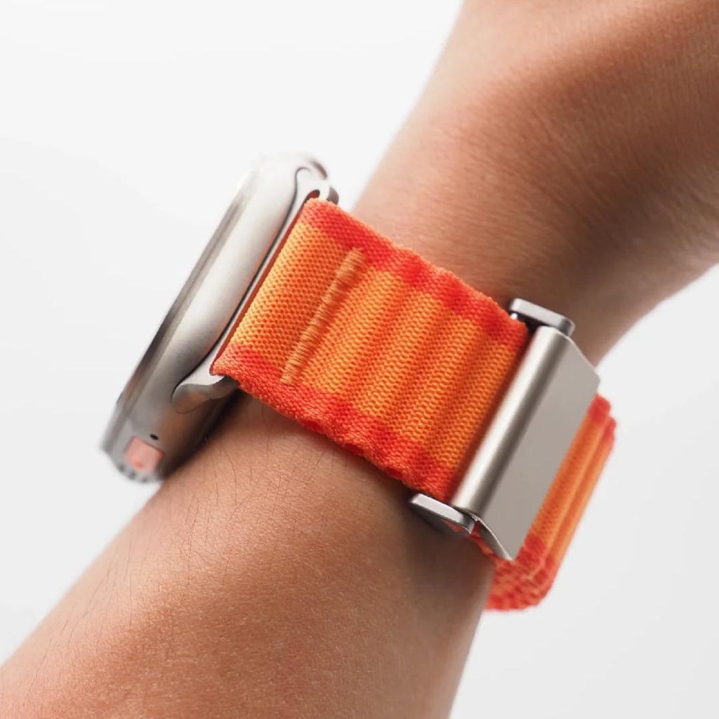 OFF-ROAD gewebtes Apple-Watch-Armband mit doppelter Lage, elastische Schnalle
