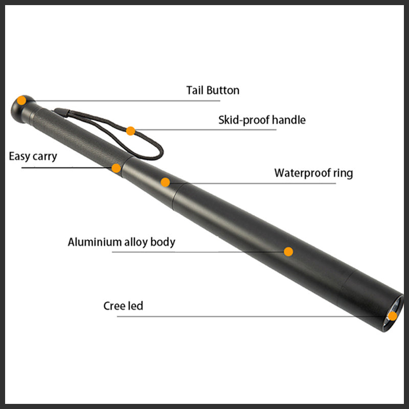 Lanternă LED NovaBat în formă de bâtă de baseball — aliaj de aluminiu, 3 moduri