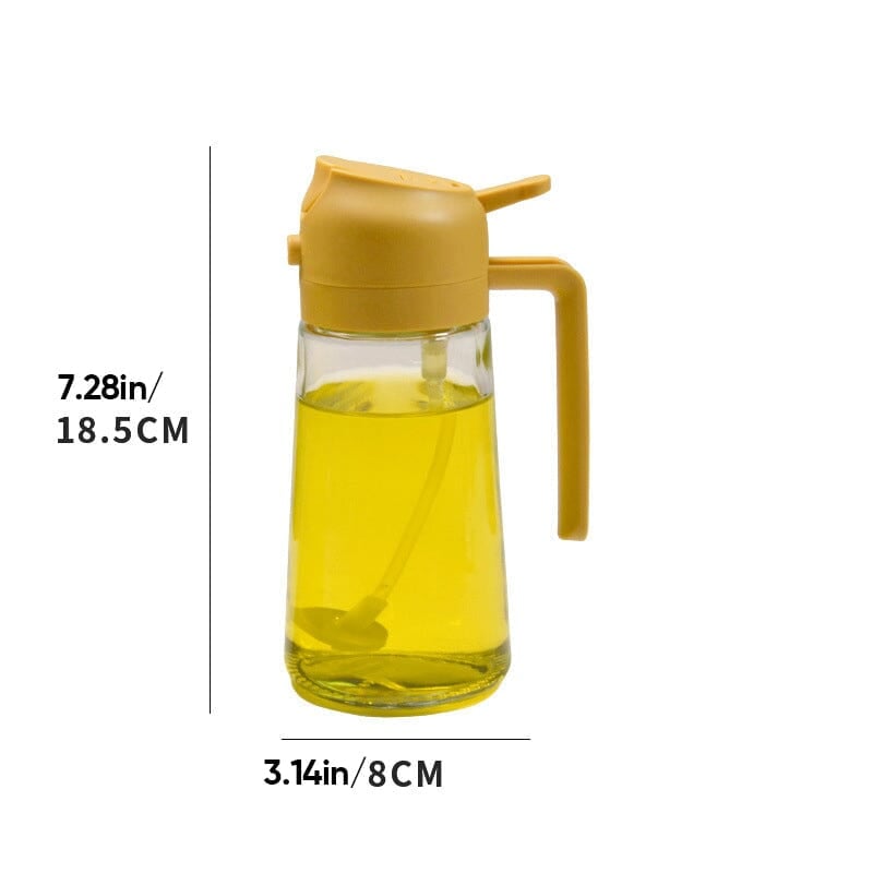 Sticlă dozatoare de ulei din sticlă 2-în-1 — funcție de pulverizare și turnare