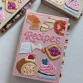 Notebook - Handmade Recipe Journal - Embroidered Fabric Cover - RecipeHeart | livraina