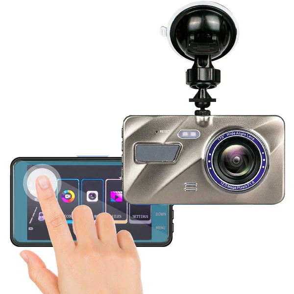 Διπλή κάμερα ταμπλό 1080p, εμπρός/πίσω, IPS 4.0 ιντσών, γωνία 170°