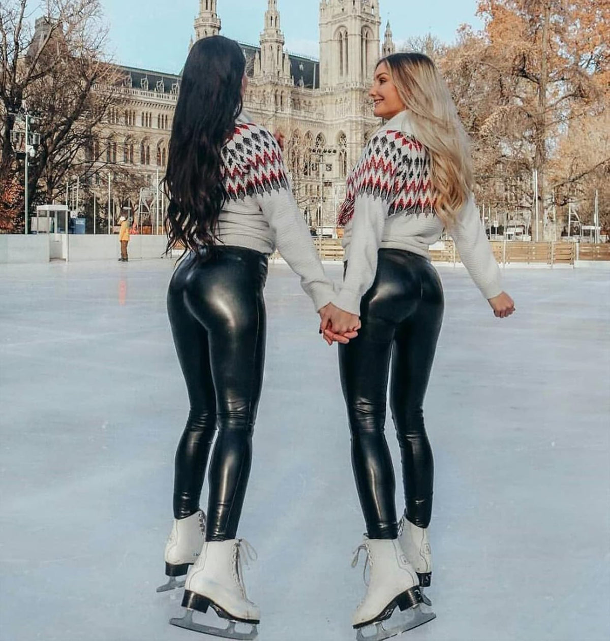 Leggings de efecto cuero de tiro alto — Corte deportivo moldeador