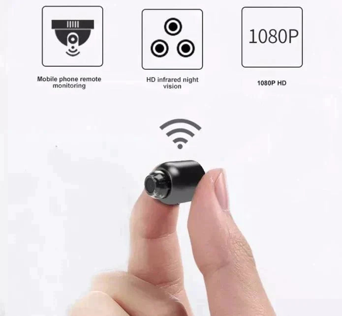 Confezione da 2 mini telecamere WiFi - 1080P, visione notturna a 140°, rilevamento del movimento