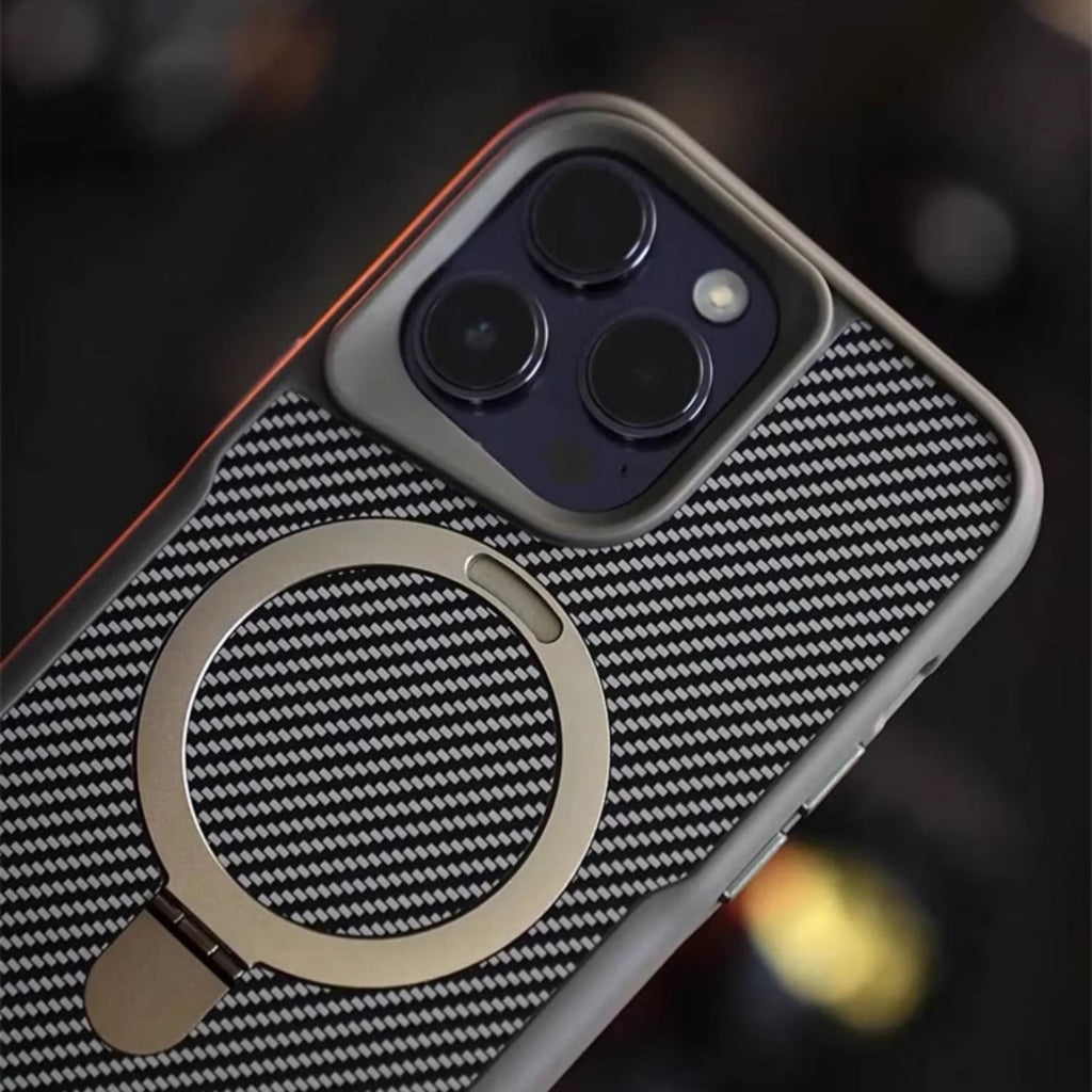 Aegis Shield magnetisk telefondeksel — karbonfib tekstur