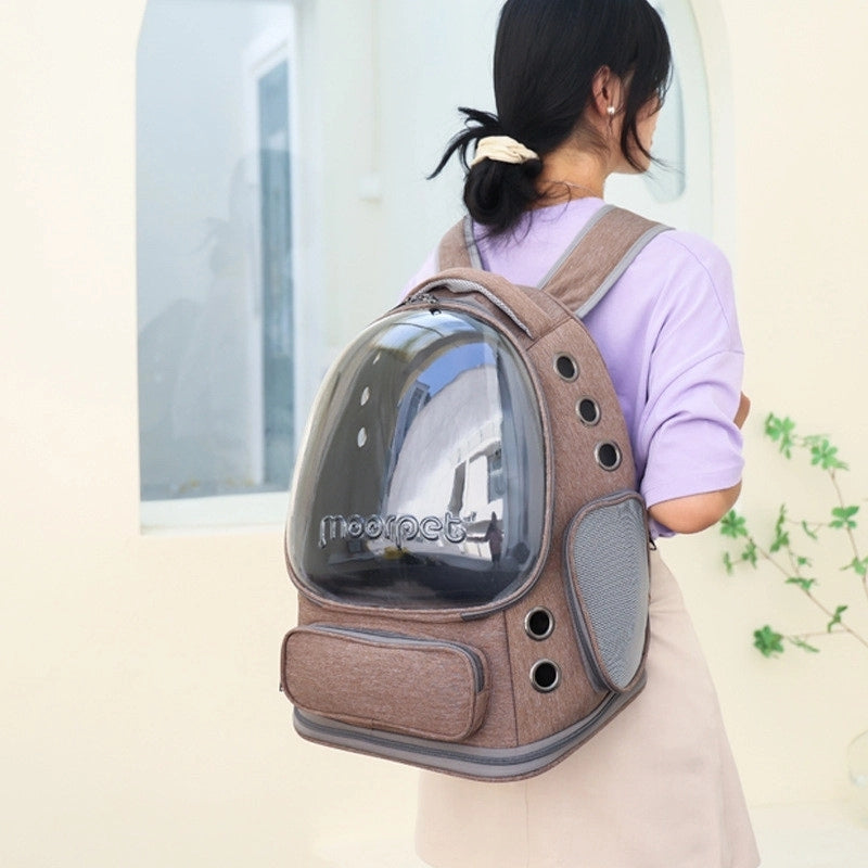 Mochila transportadora transparente para animais AeroPaw - Visibilidade de 360°, ventilada