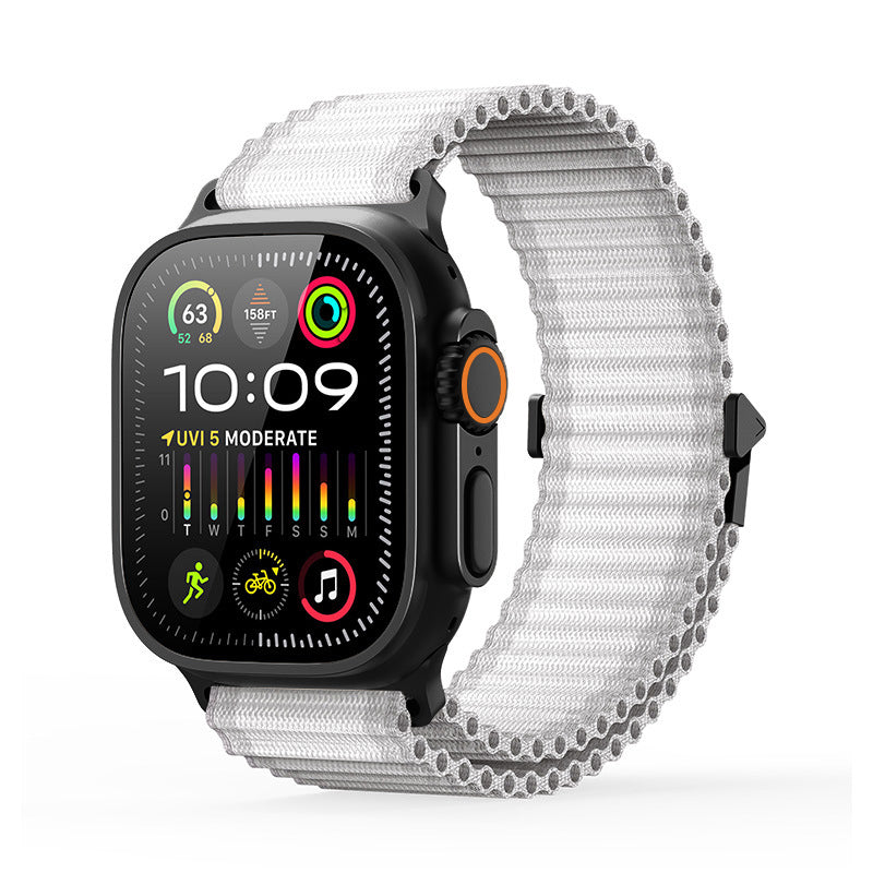 OFF-ROAD gewebtes Apple-Watch-Armband mit doppelter Lage, elastische Schnalle