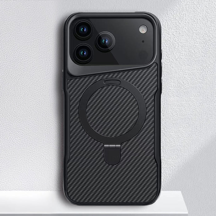 Aegis Shield magnetisk telefondeksel — karbonfib tekstur