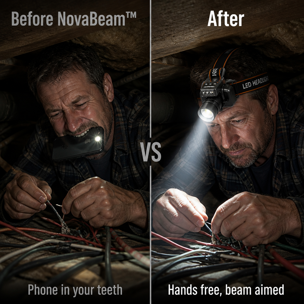 NovaBeam | Ovládněte noc s neúnavným osvětlením bez použití rukou | livraina