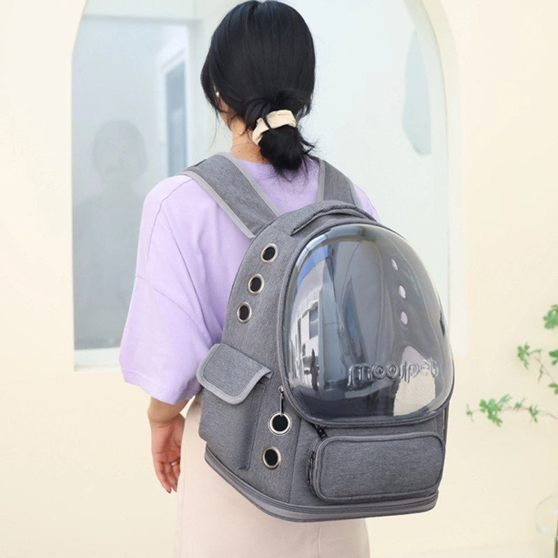 Mochila transportadora transparente para animais AeroPaw - Visibilidade de 360°, ventilada