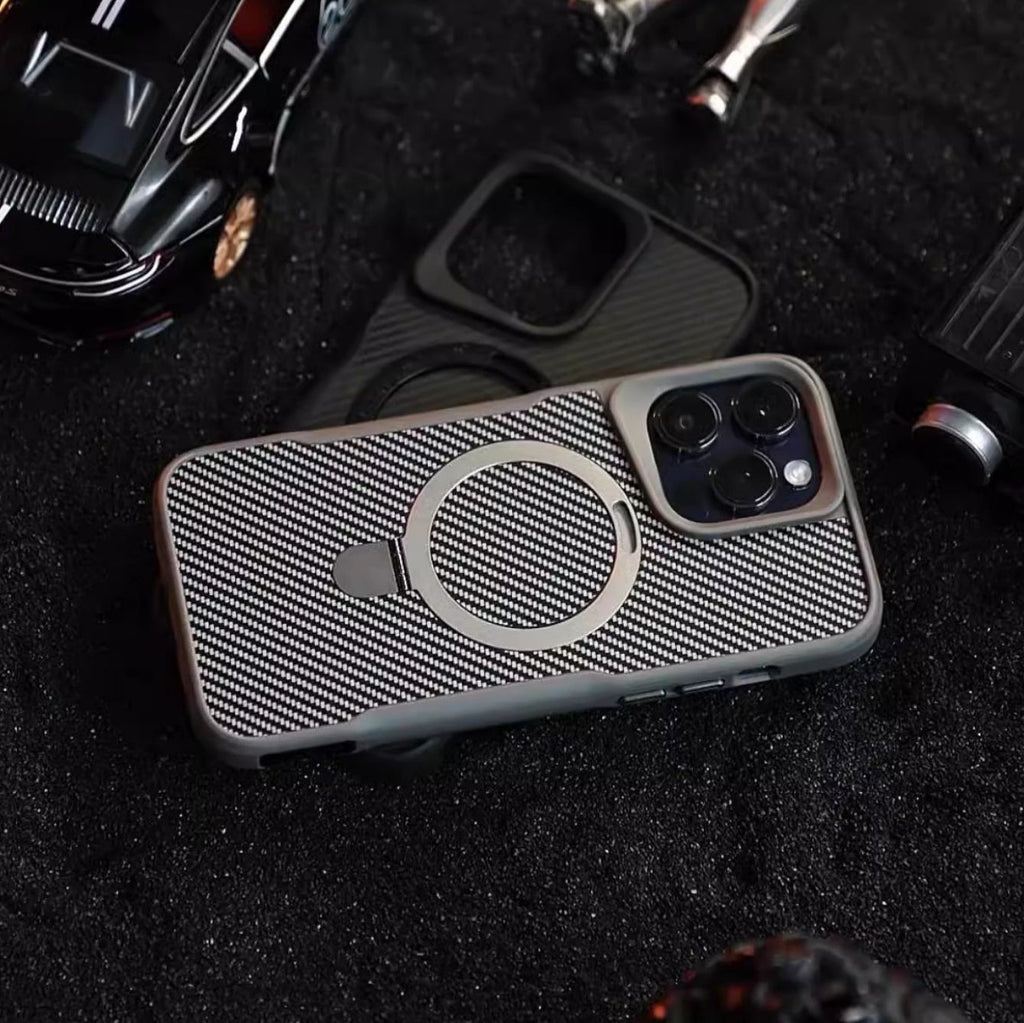 Aegis Shield magnetisk telefondeksel — karbonfib tekstur