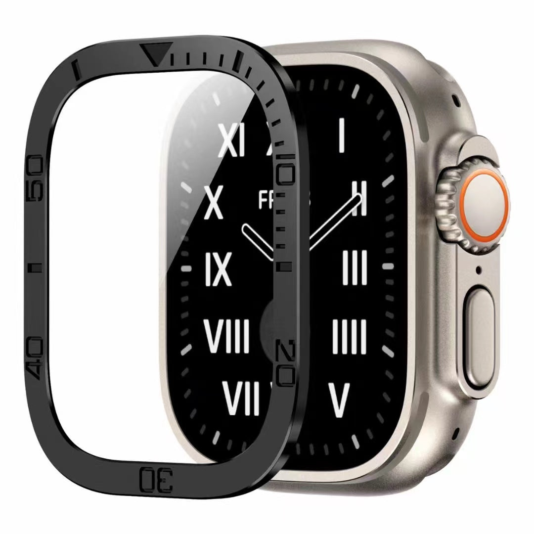 Skärmskydd i härdat glas för Apple Watch Ultra 49 mm, metallram