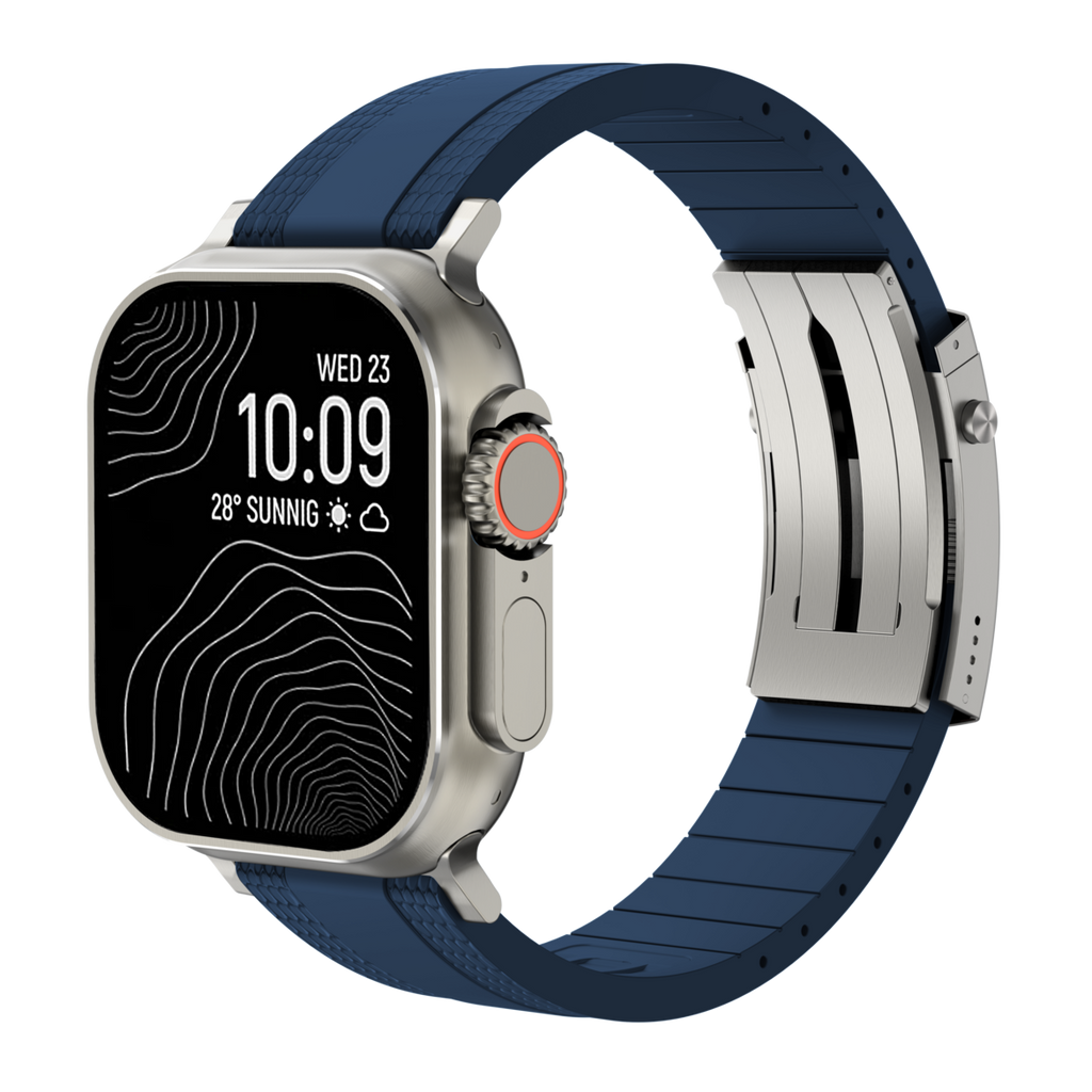Cinturino Apple Watch Ocean Luxe — Chiusura pieghevole, tonalità marine